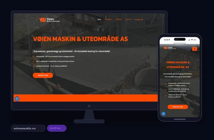 voienmaskin.no – nettside for maskinentreprenør laget av DigiNorce